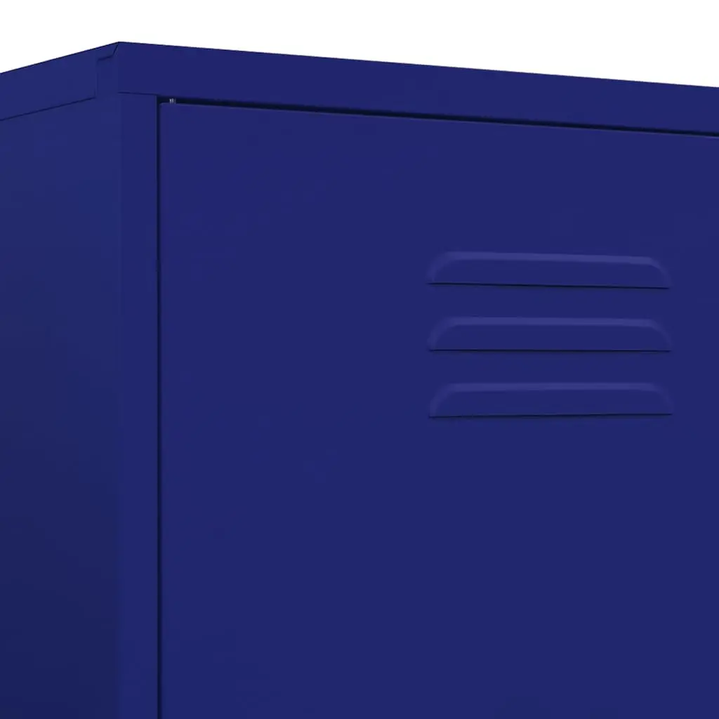 Steel Blue Wardrobe Cabinet Storage Cupboard Organiser with 4 Shelves and Hanging Rod