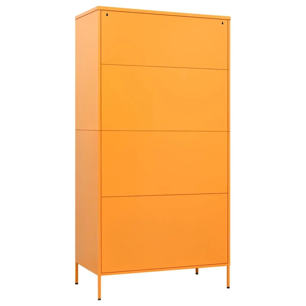 Steel Wardrobe Cabinet Storage Organiser Adjustable Shelves Hanging 90x50x180cm Yellow