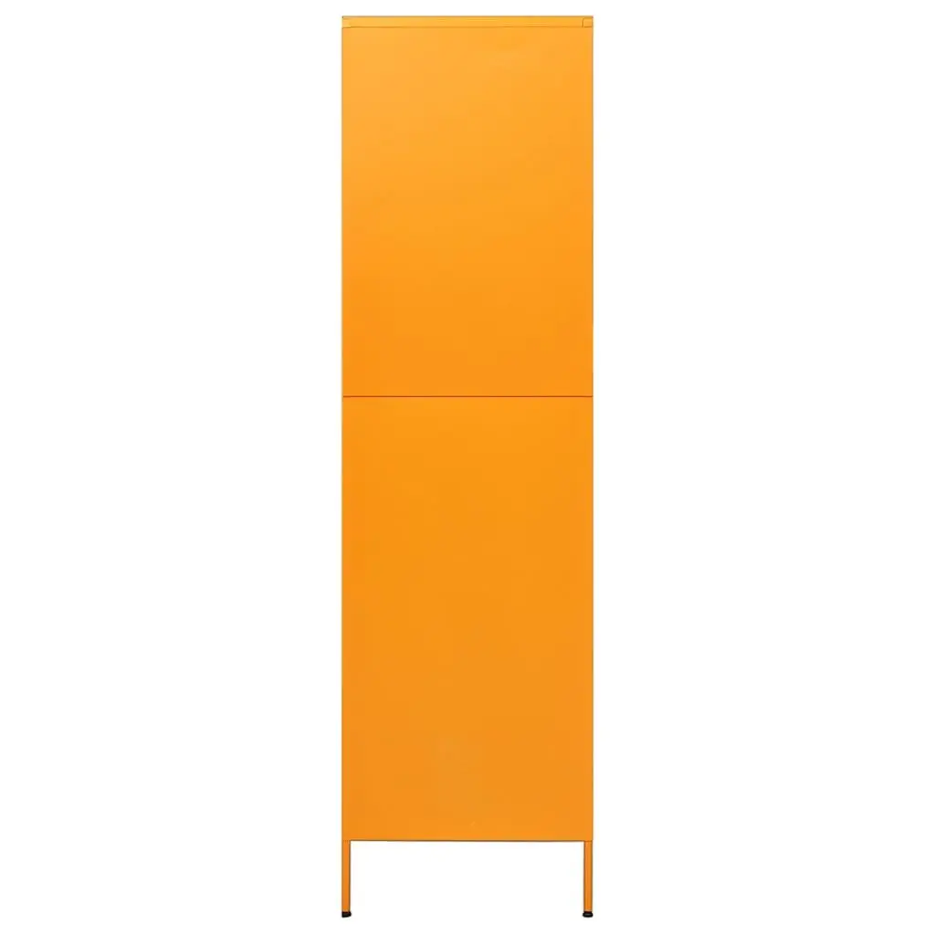 Steel Wardrobe Cabinet Storage Organiser Adjustable Shelves Hanging 90x50x180cm Yellow