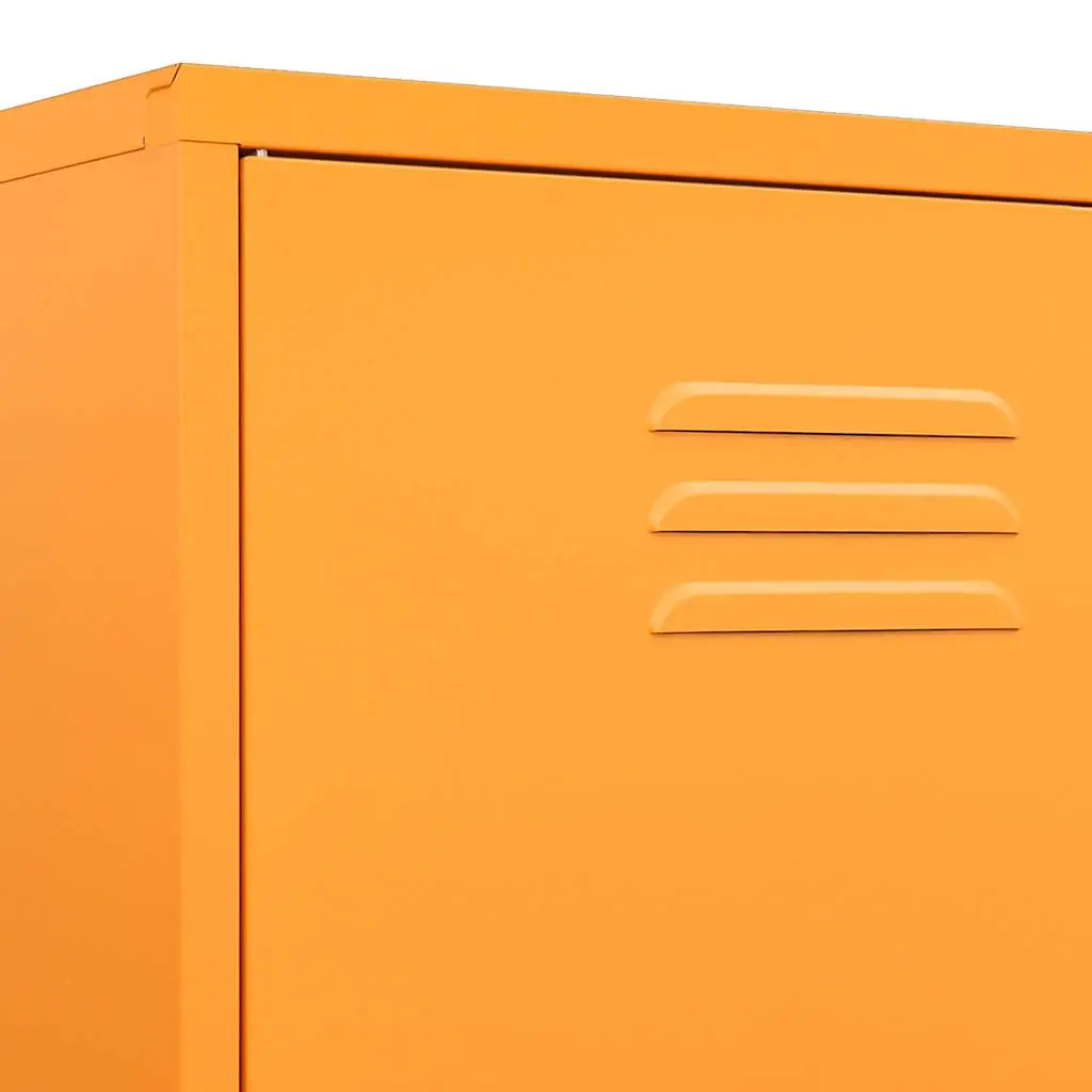 Steel Wardrobe Cabinet Storage Organiser Adjustable Shelves Hanging 90x50x180cm Yellow