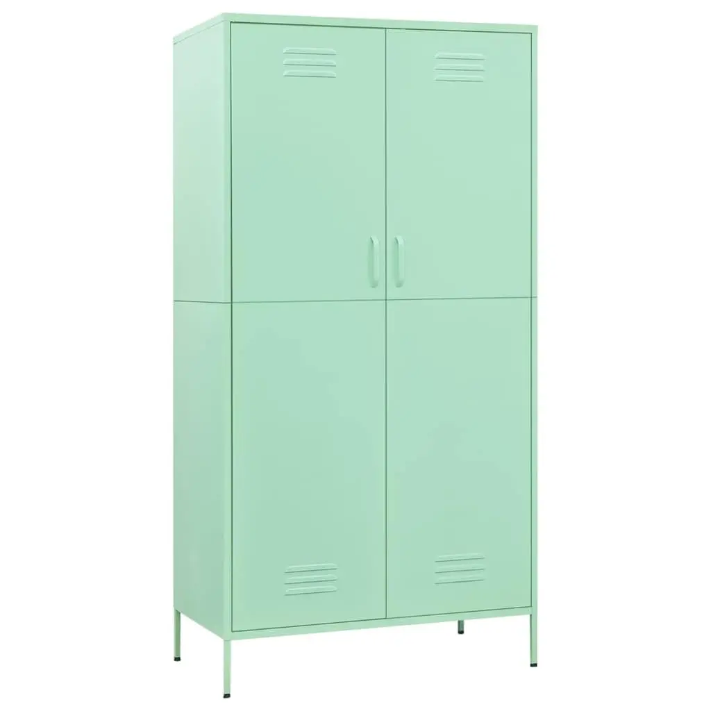 Green Steel Wardrobe Cabinet 90x50x180cm