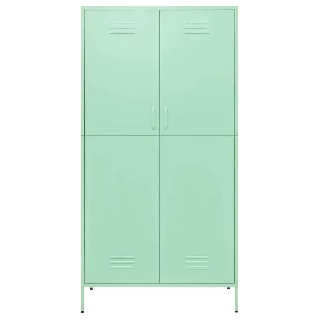Green Steel Wardrobe Cabinet 90x50x180cm
