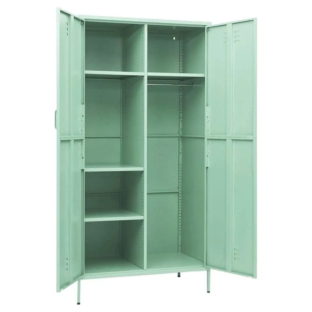 Green Steel Wardrobe Cabinet 90x50x180cm