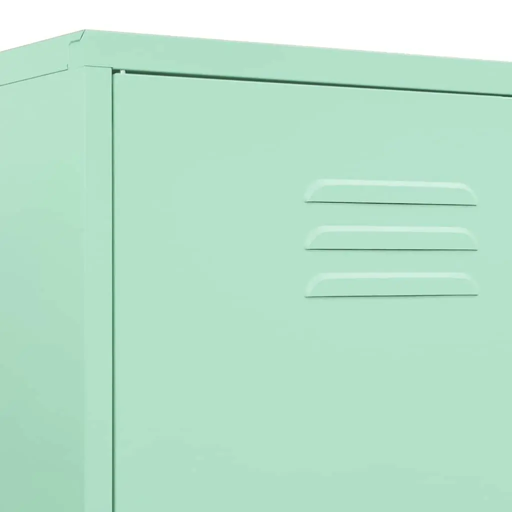 Green Steel Wardrobe Cabinet 90x50x180cm