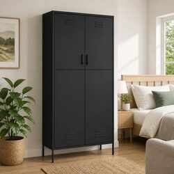 Reliable Anthracite Steel Wardrobe for Efficient Storage
