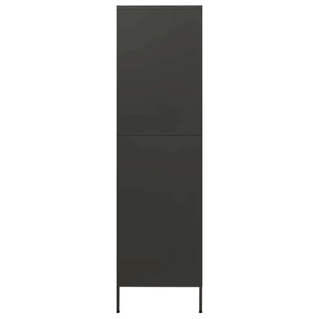 Wardrobe Anthracite Steel Storage Cabinet 90x50x180 cm with Hanging Rod Shelves