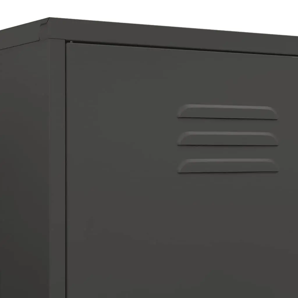 Wardrobe Anthracite Steel Storage Cabinet 90x50x180 cm with Hanging Rod Shelves