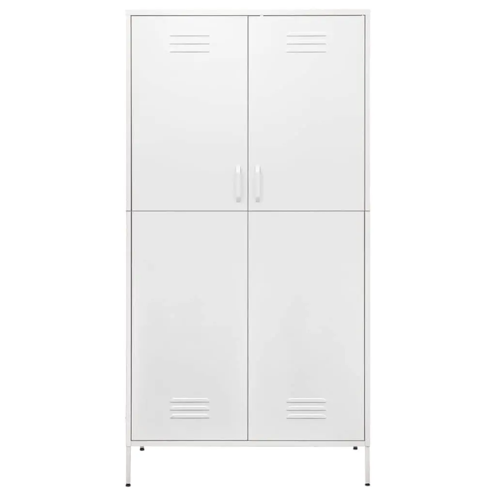 White Steel Wardrobe with Ample Storage Options