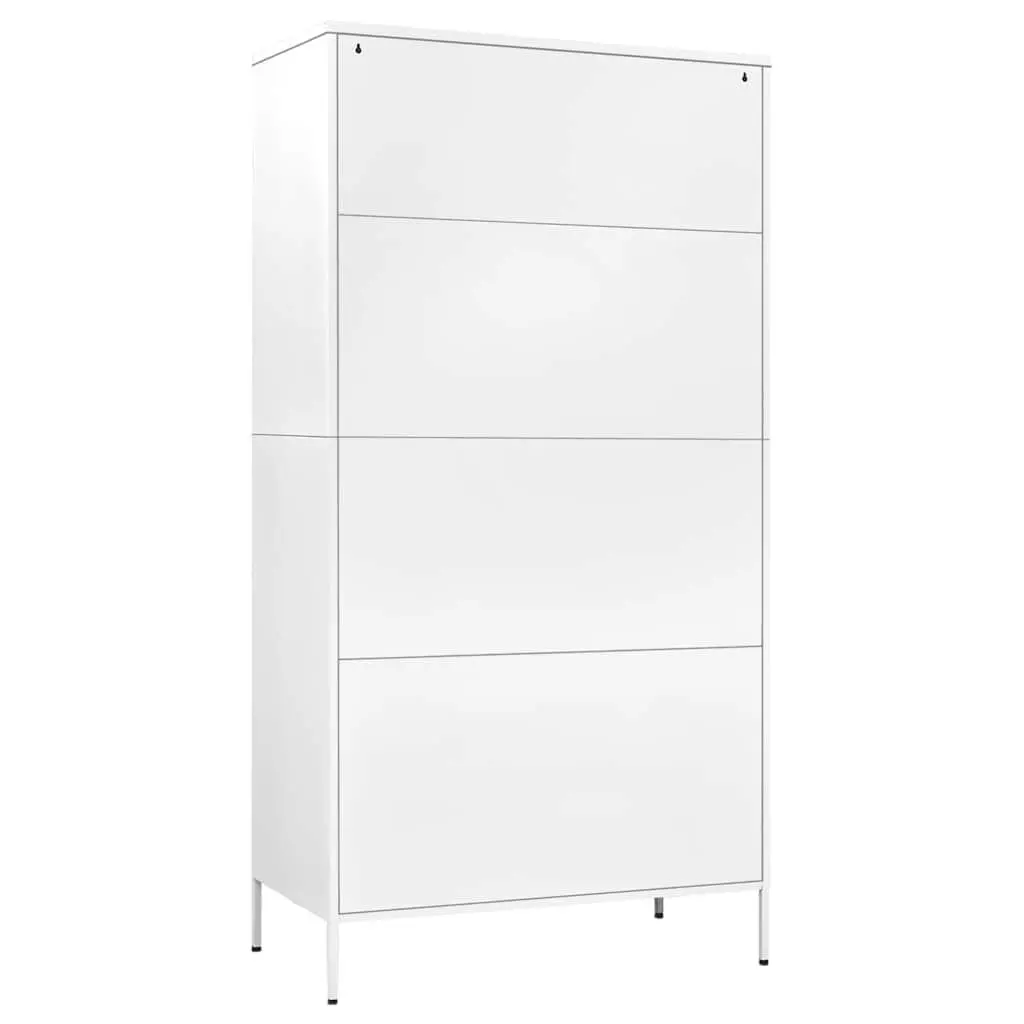 White Steel Wardrobe with Ample Storage Options