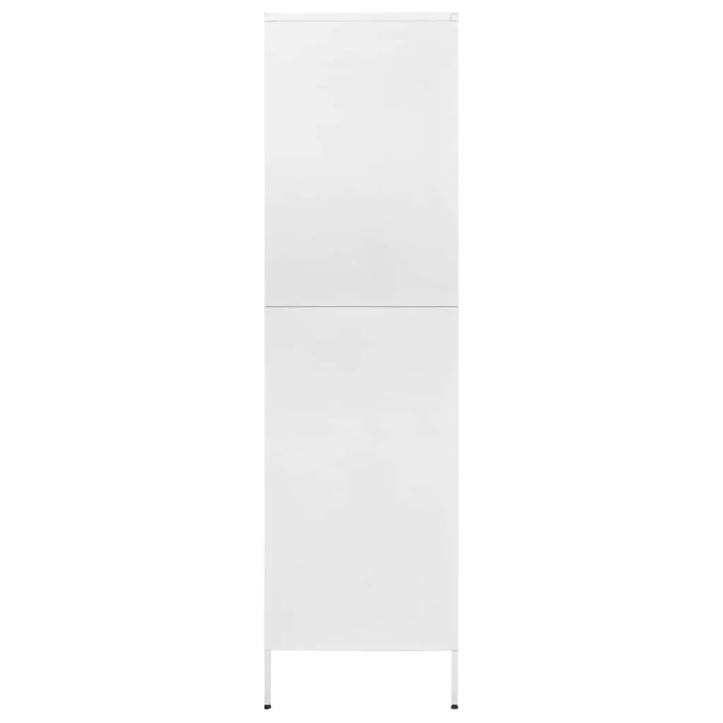White Steel Wardrobe with Ample Storage Options