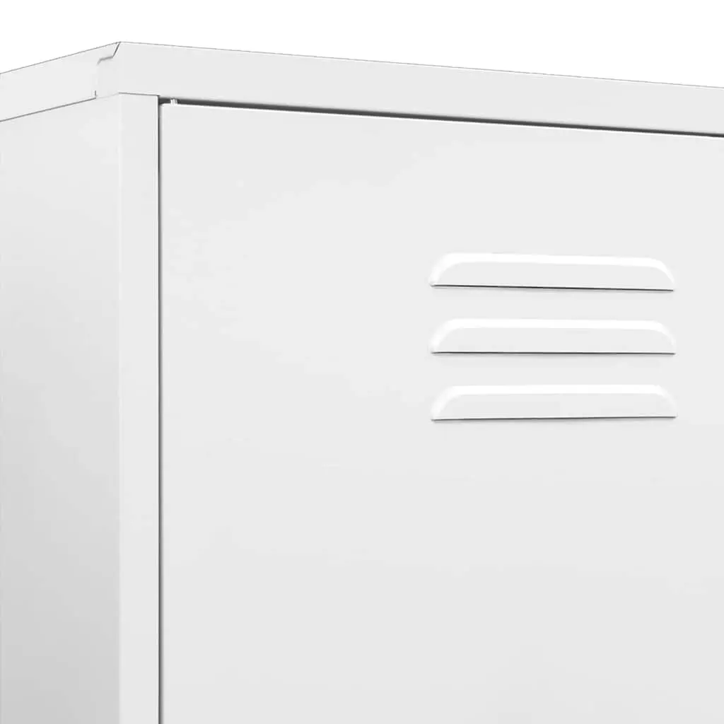 White Steel Wardrobe with Ample Storage Options