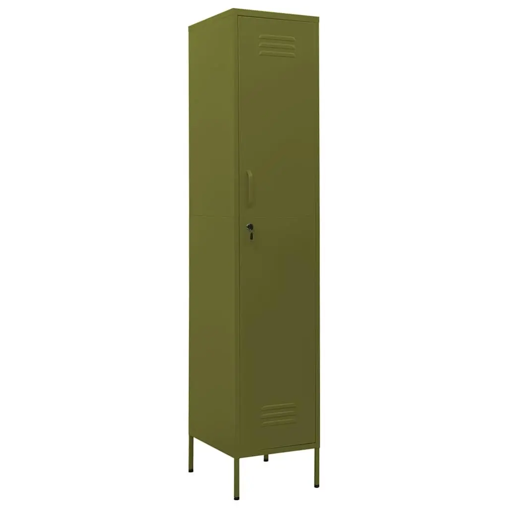 Steel Locker Cabinet Adjustable Shelves Locking Storage 35 x 46 x 180 cm Green