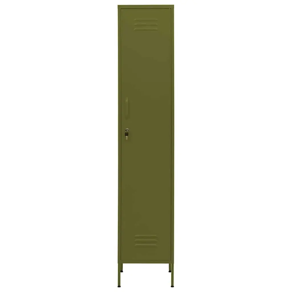 Steel Locker Cabinet Adjustable Shelves Locking Storage 35 x 46 x 180 cm Green