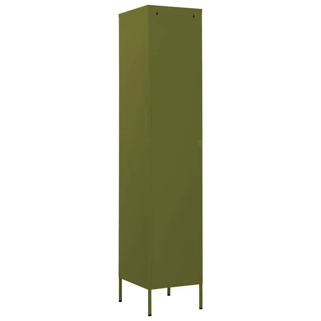 Steel Locker Cabinet Adjustable Shelves Locking Storage 35 x 46 x 180 cm Green