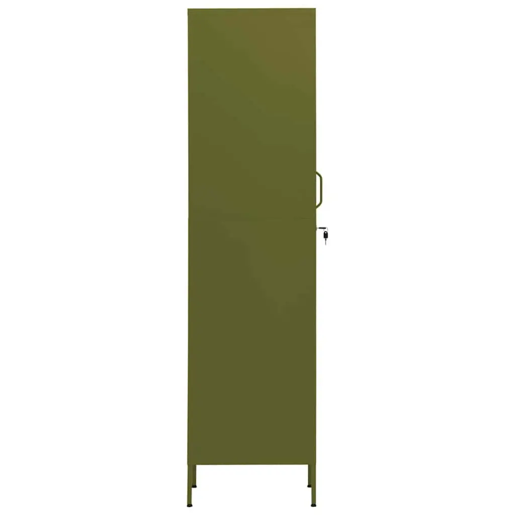 Steel Locker Cabinet Adjustable Shelves Locking Storage 35 x 46 x 180 cm Green