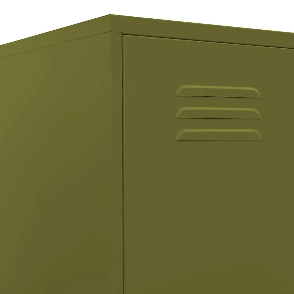 Steel Locker Cabinet Adjustable Shelves Locking Storage 35 x 46 x 180 cm Green
