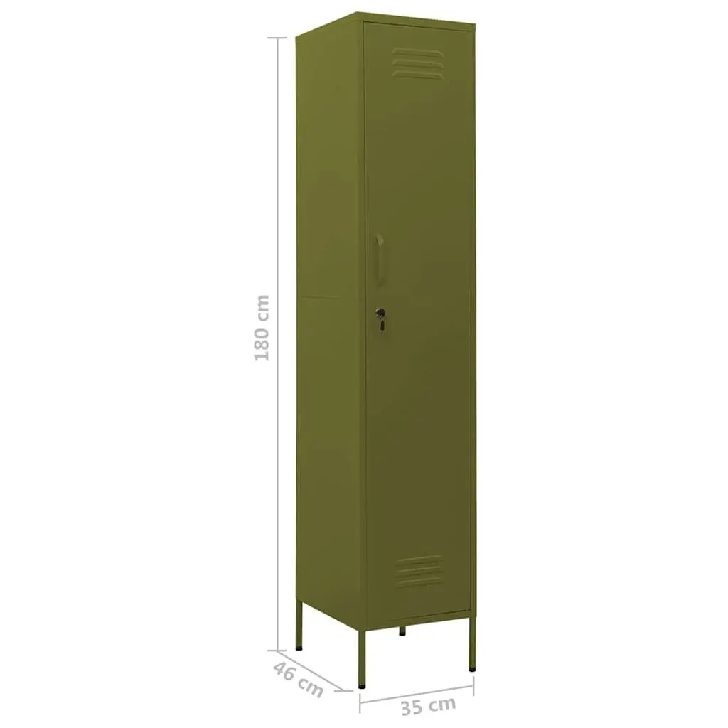Steel Locker Cabinet Adjustable Shelves Locking Storage 35 x 46 x 180 cm Green