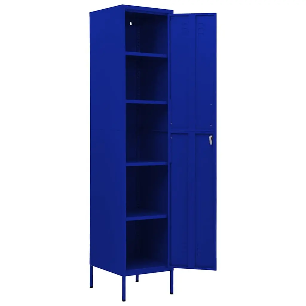 Steel Locker Cabinet Storage Navy Blue 4 Adjustable Shelves