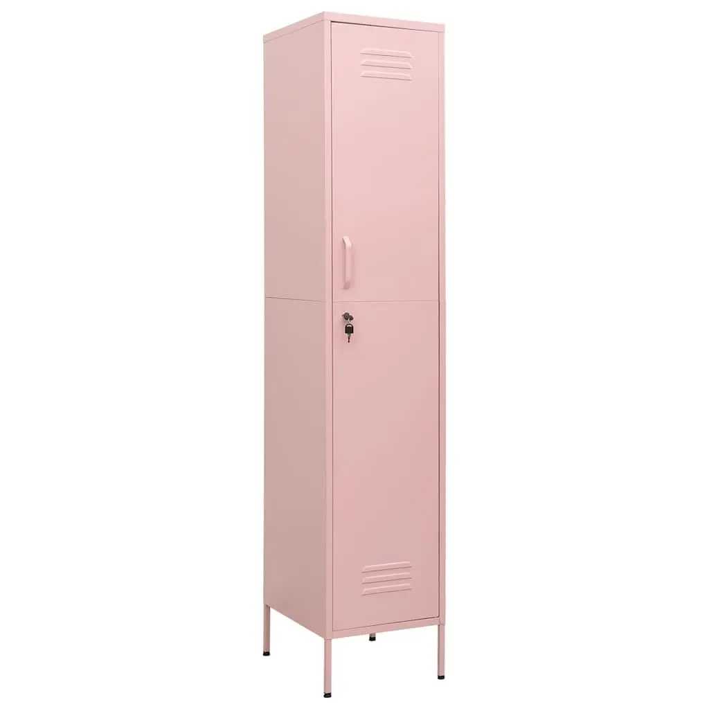 Storage Locker Cabinet Adjustable Shelves Pink Steel