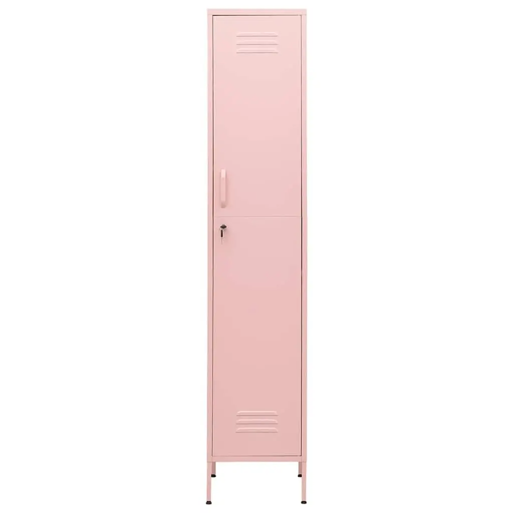Storage Locker Cabinet Adjustable Shelves Pink Steel