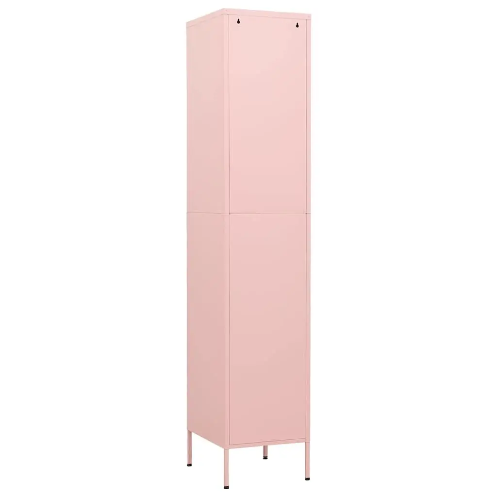 Storage Locker Cabinet Adjustable Shelves Pink Steel