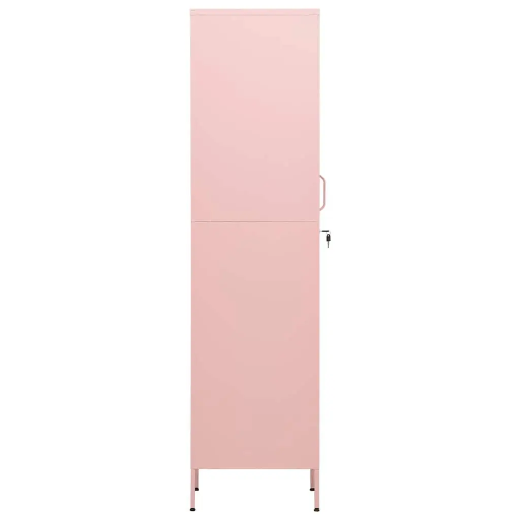 Storage Locker Cabinet Adjustable Shelves Pink Steel