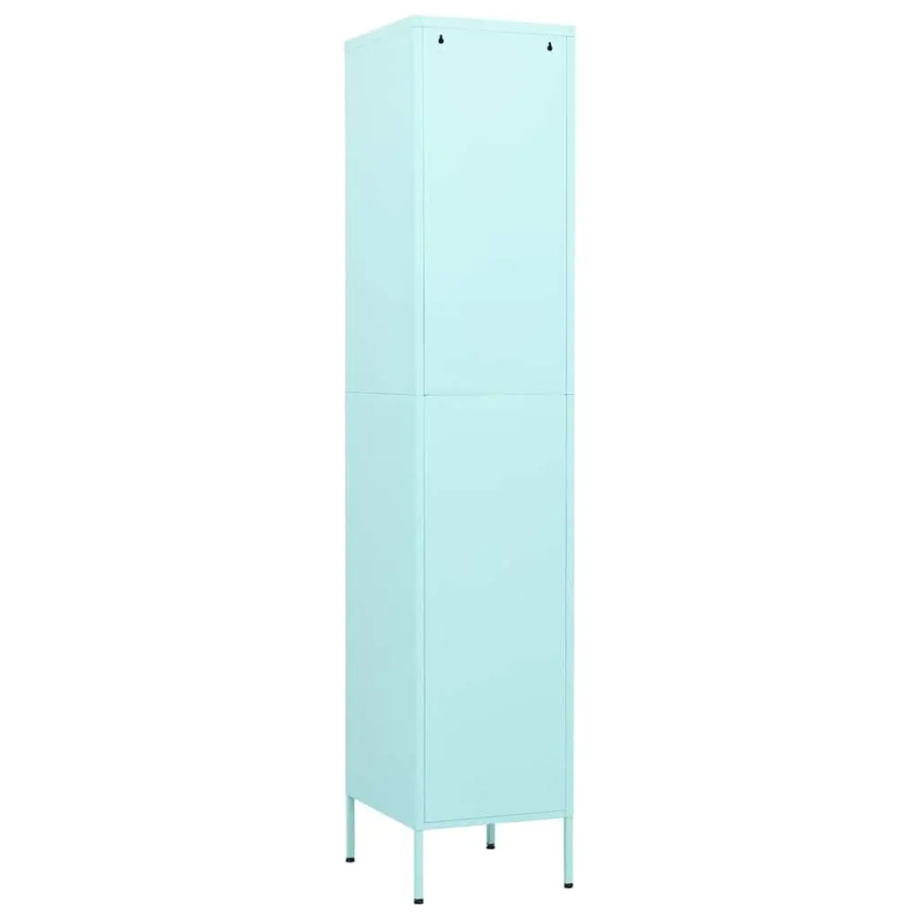 Steel Locker Storage Cabinet Green 4 Adjustable Shelves Locking Office Bedroom