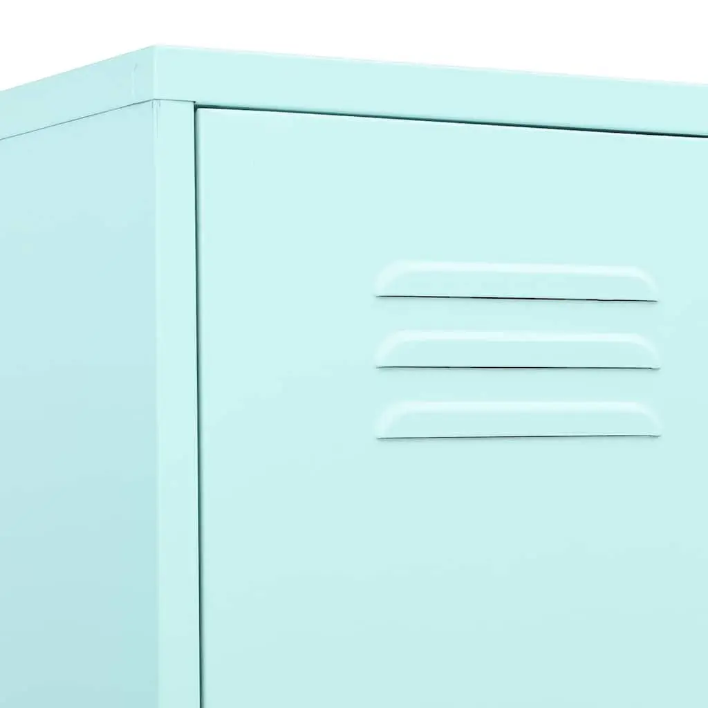 Steel Locker Storage Cabinet Green 4 Adjustable Shelves Locking Office Bedroom