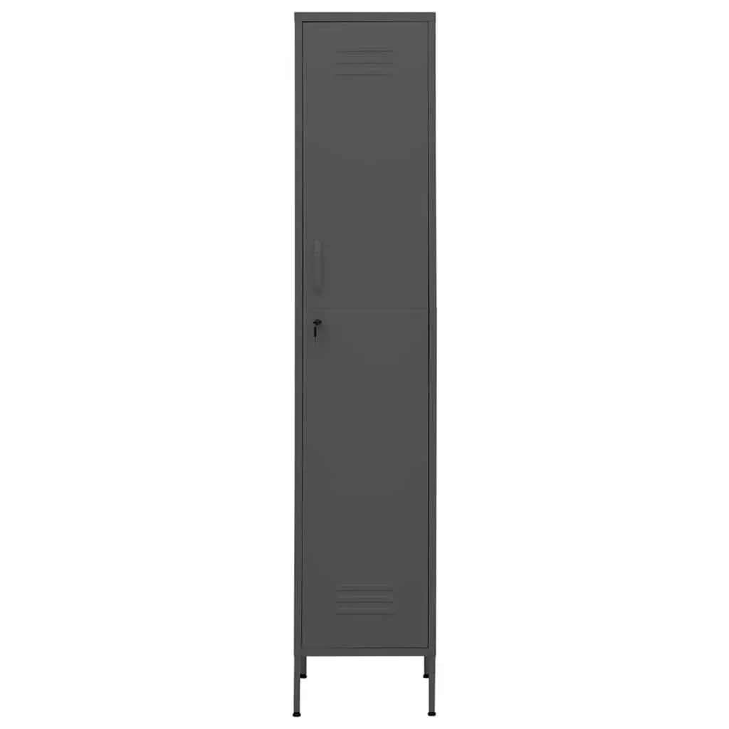 Steel Locker Cabinet Anthracite Storage 4 Adjustable Shelves Locking Home Office