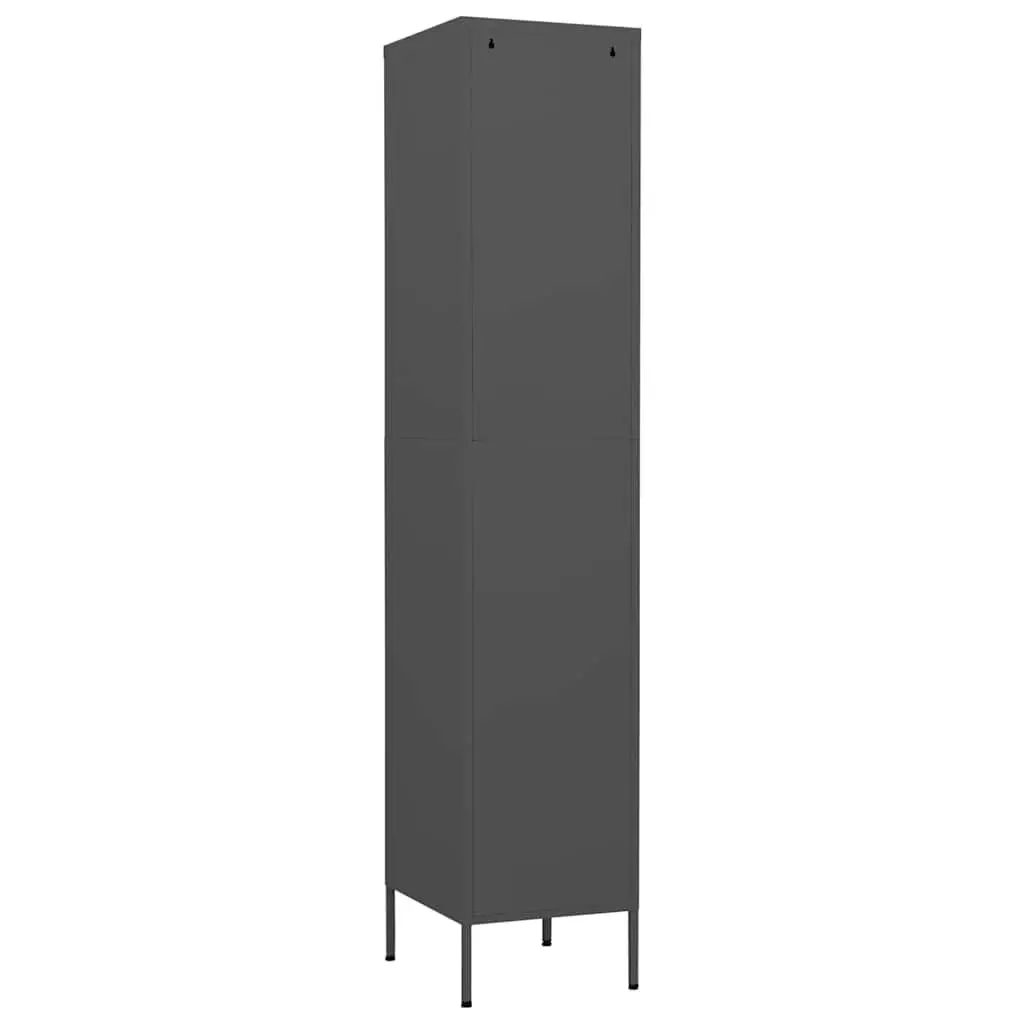 Steel Locker Cabinet Anthracite Storage 4 Adjustable Shelves Locking Home Office