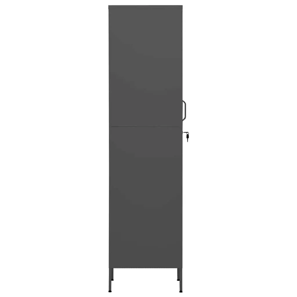 Steel Locker Cabinet Anthracite Storage 4 Adjustable Shelves Locking Home Office