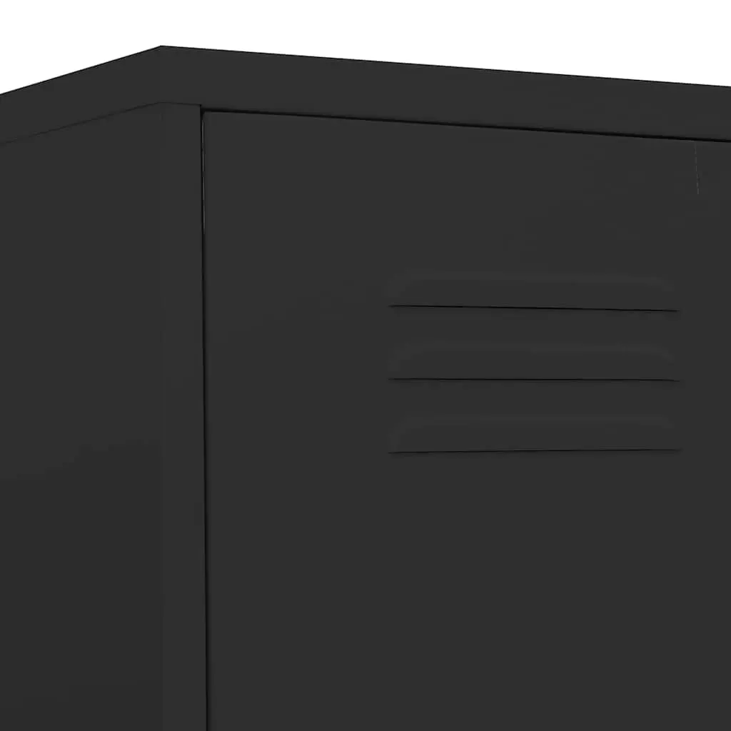 Steel Locker Cabinet Storage Black 4 Adjustable Shelves