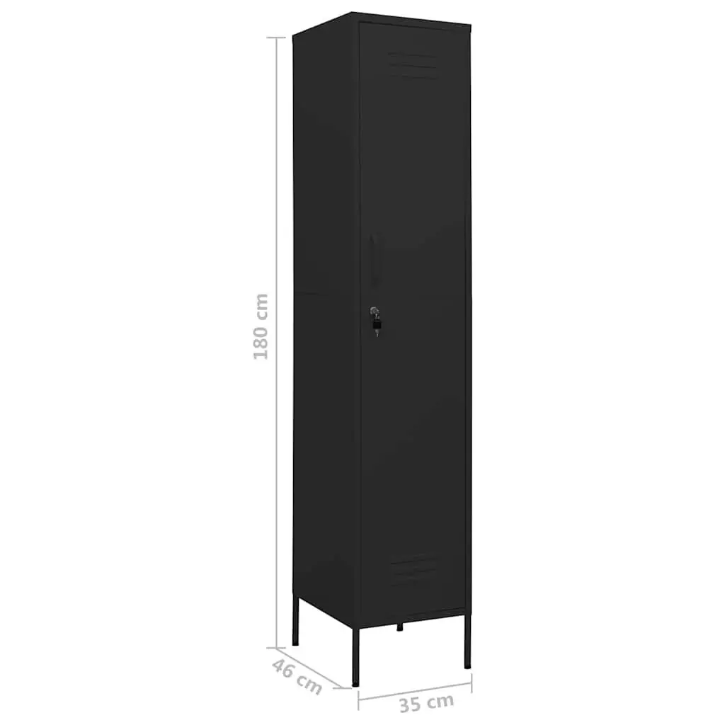 Steel Locker Cabinet Storage Black 4 Adjustable Shelves