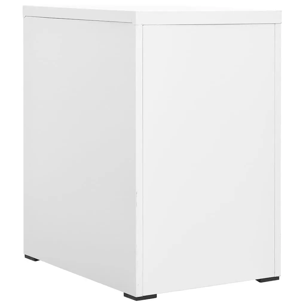 Filing Cabinet 2 Drawer Office Storage 46x62x72.5cm White Steel
