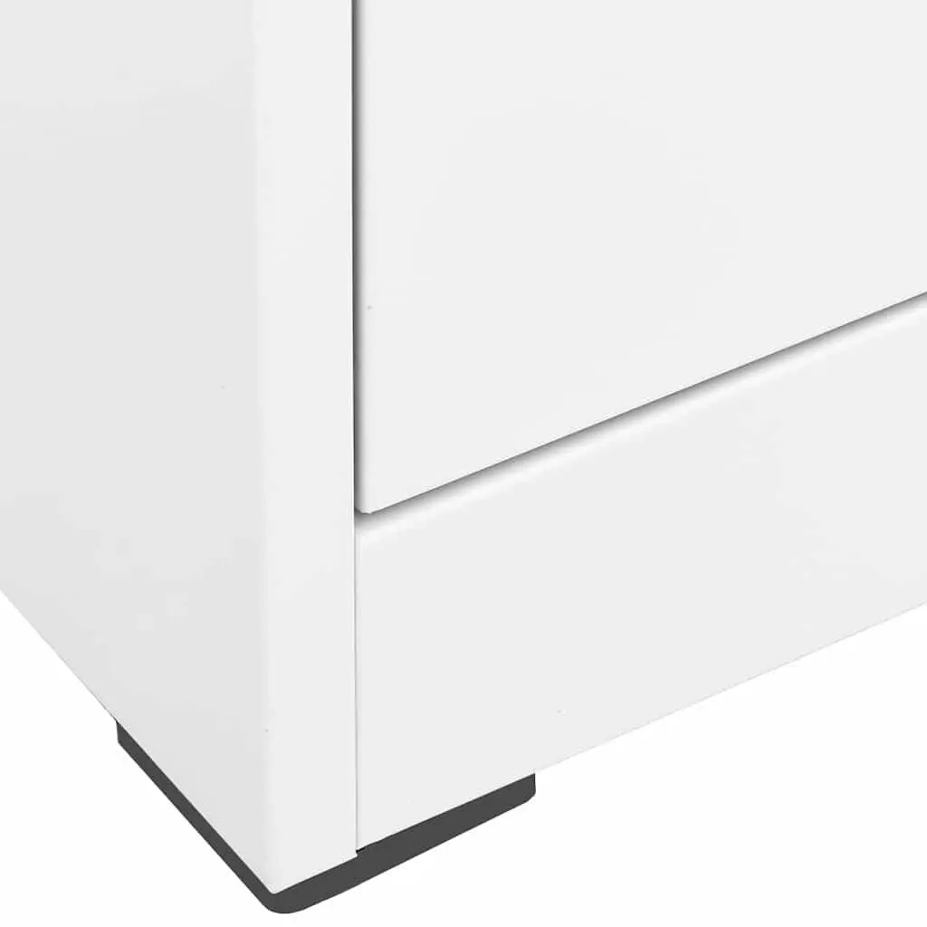 Filing Cabinet 2 Drawer Office Storage 46x62x72.5cm White Steel