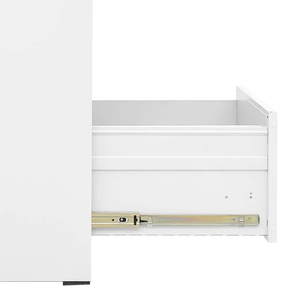Filing Cabinet 2 Drawer Office Storage 46x62x72.5cm White Steel