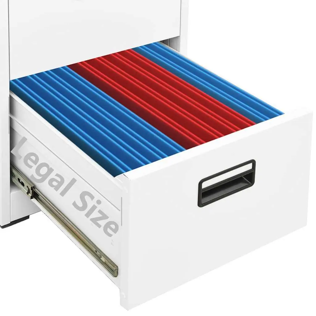 Filing Cabinet 2 Drawer Office Storage 46x62x72.5cm White Steel