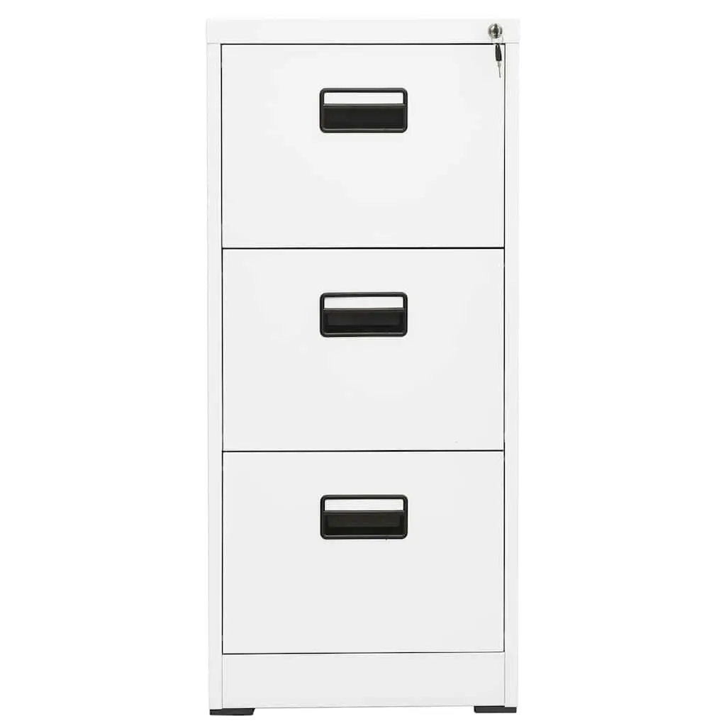 Filing Cabinet White 2 Drawer Steel Office Storage Lockable File Cabinet