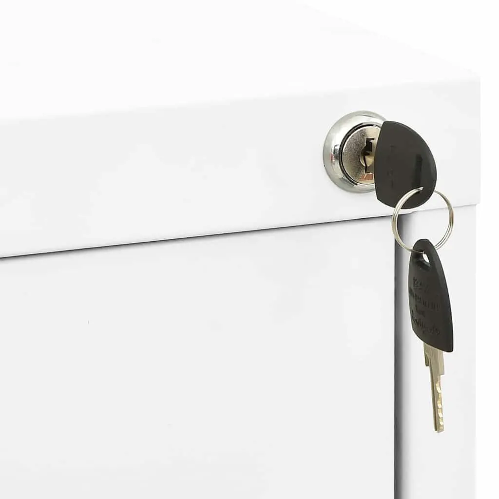 Filing Cabinet White 2 Drawer Steel Office Storage Lockable File Cabinet