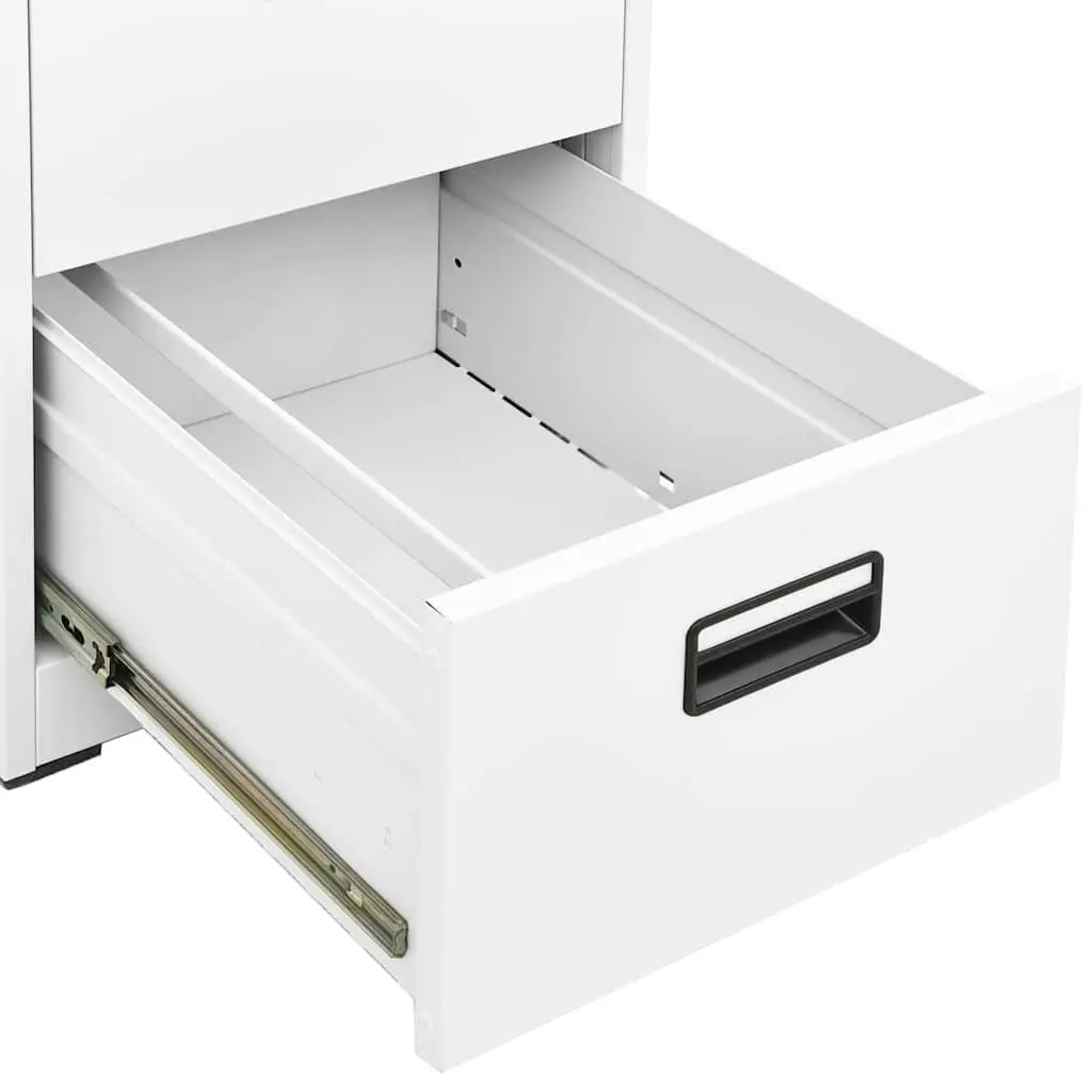 Filing Cabinet White 2 Drawer Steel Office Storage Lockable File Cabinet