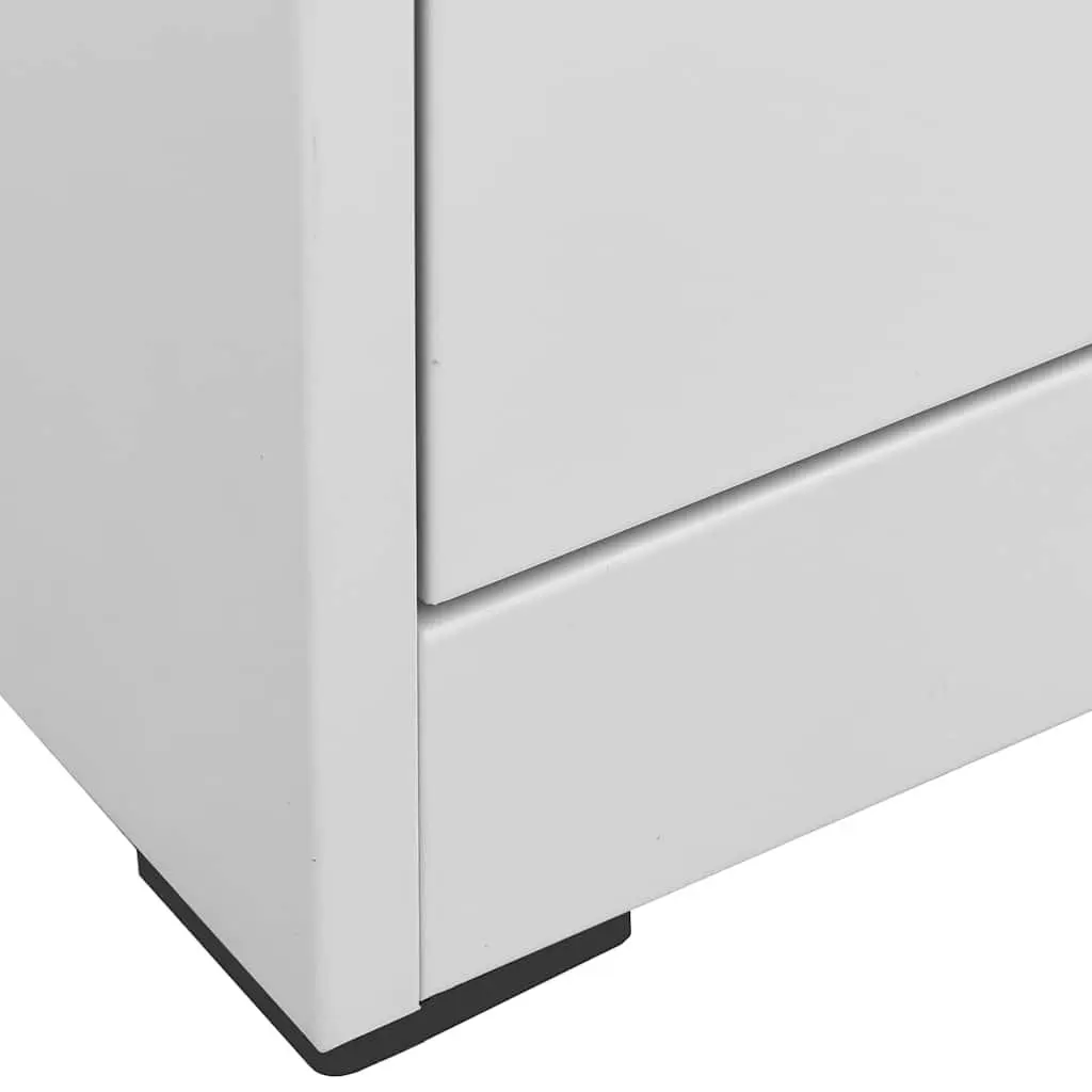 Filing Cabinet Light Grey 2 Drawer Steel Office Storage Lockable File Cabinet