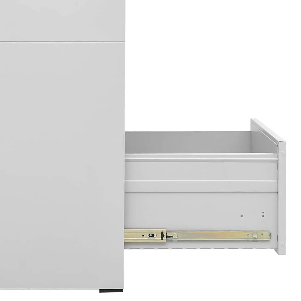 Filing Cabinet Light Grey 2 Drawer Steel Office Storage Lockable File Cabinet