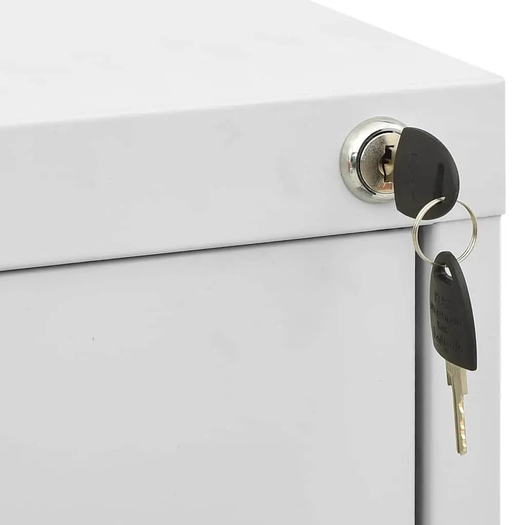 Filing Cabinet Light Grey 2 Drawer Steel Office Storage Lockable File Cabinet