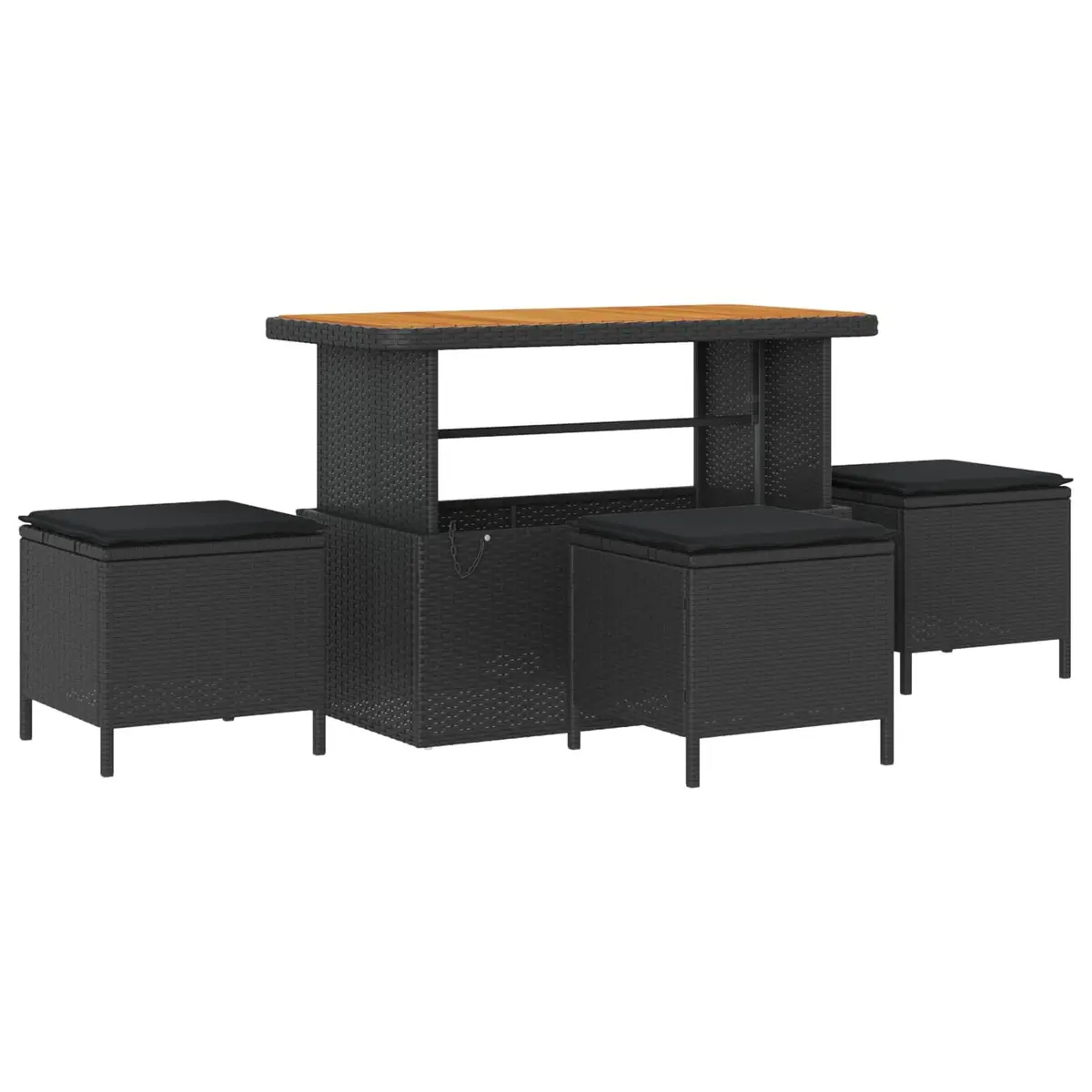 Black 10-Piece Modular Outdoor Sofa Set