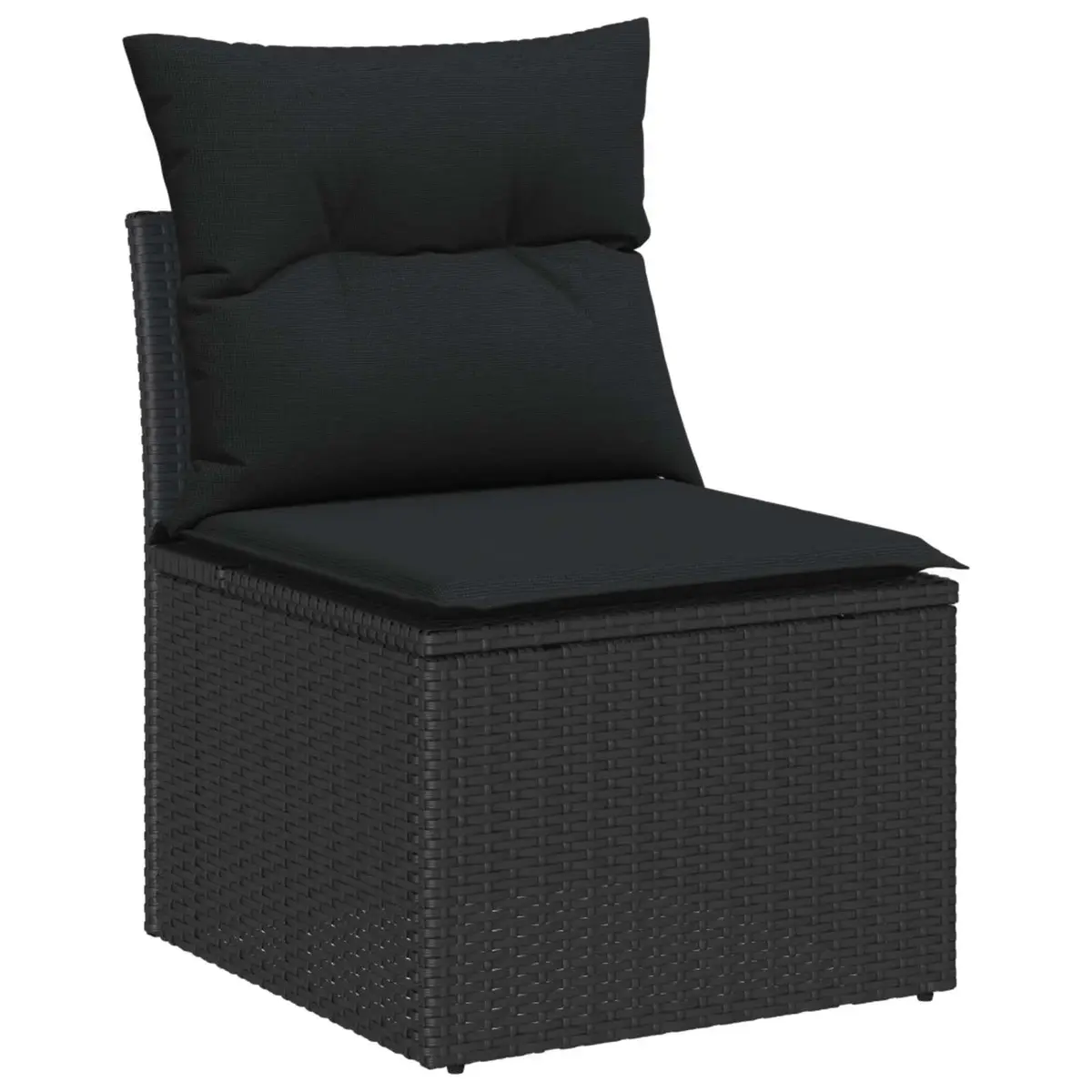 Garden Sofa Set 13 Pieces Modular Outdoor Furniture Black Patio Lounging Seating