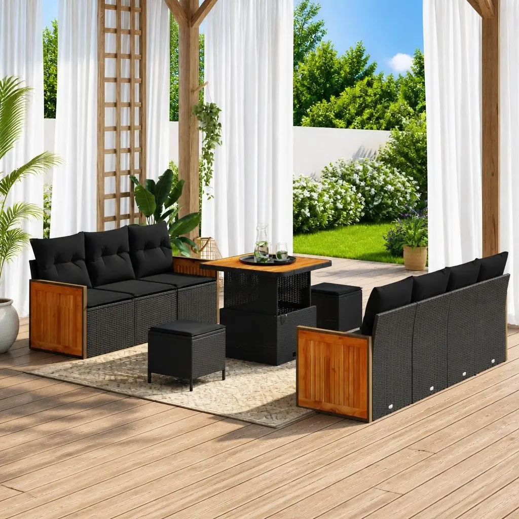 10-Piece Garden Sofa Set with Cushions