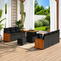 Reliable 10-Piece Garden Sofa Set with Cushions