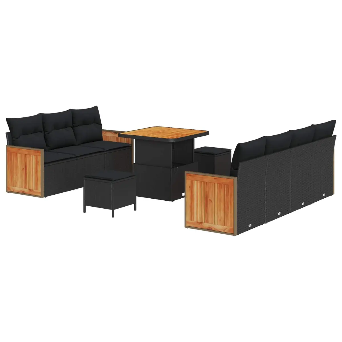 10-Piece Garden Sofa Set with Cushions