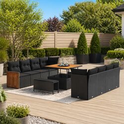 Comfortable and Durable Black Outdoor Sofa Set