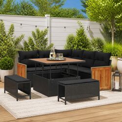 Reliable Outdoor Sofa Set - 8 Pieces in Black